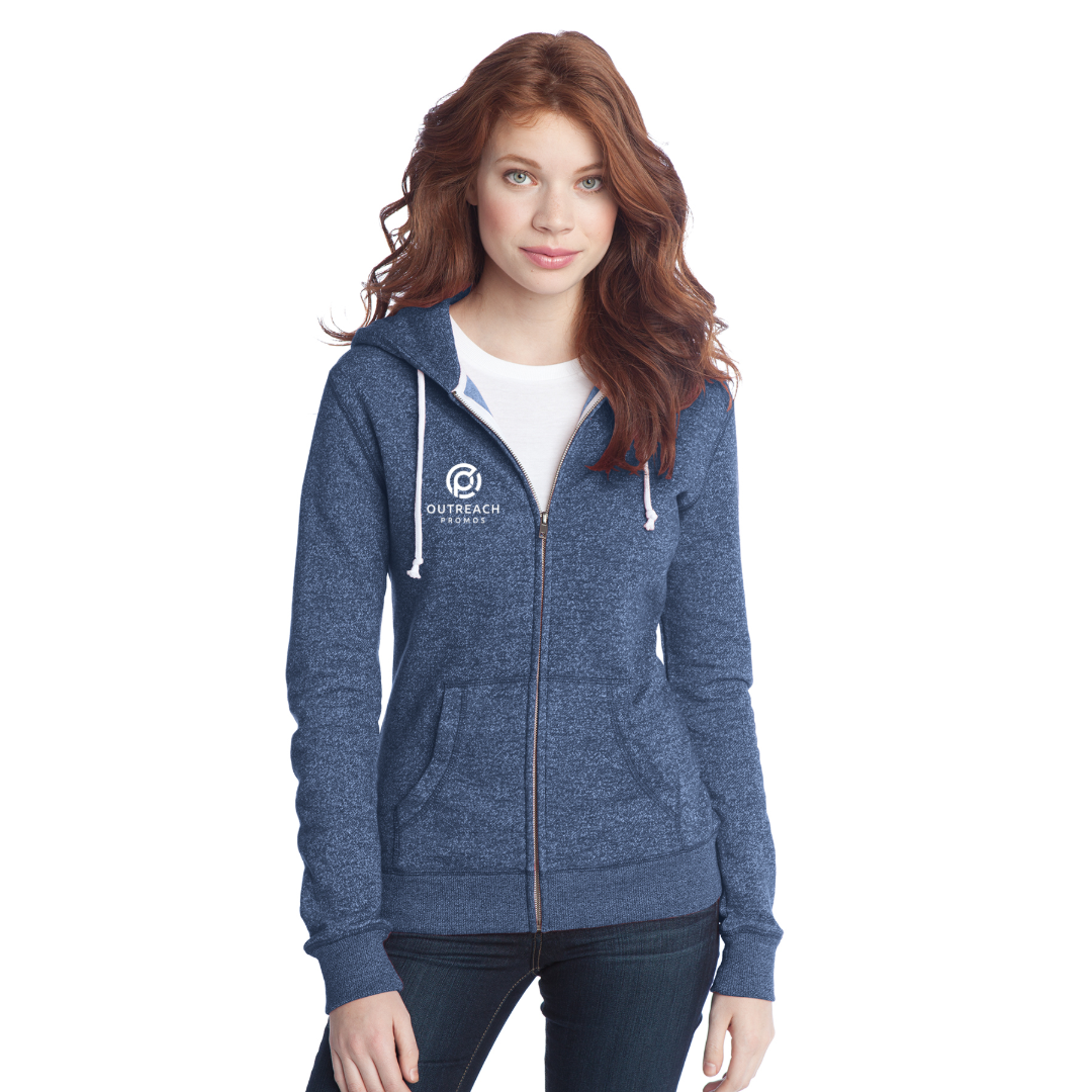 District® - Juniors Marled Fleece Full-Zip Hoodie
