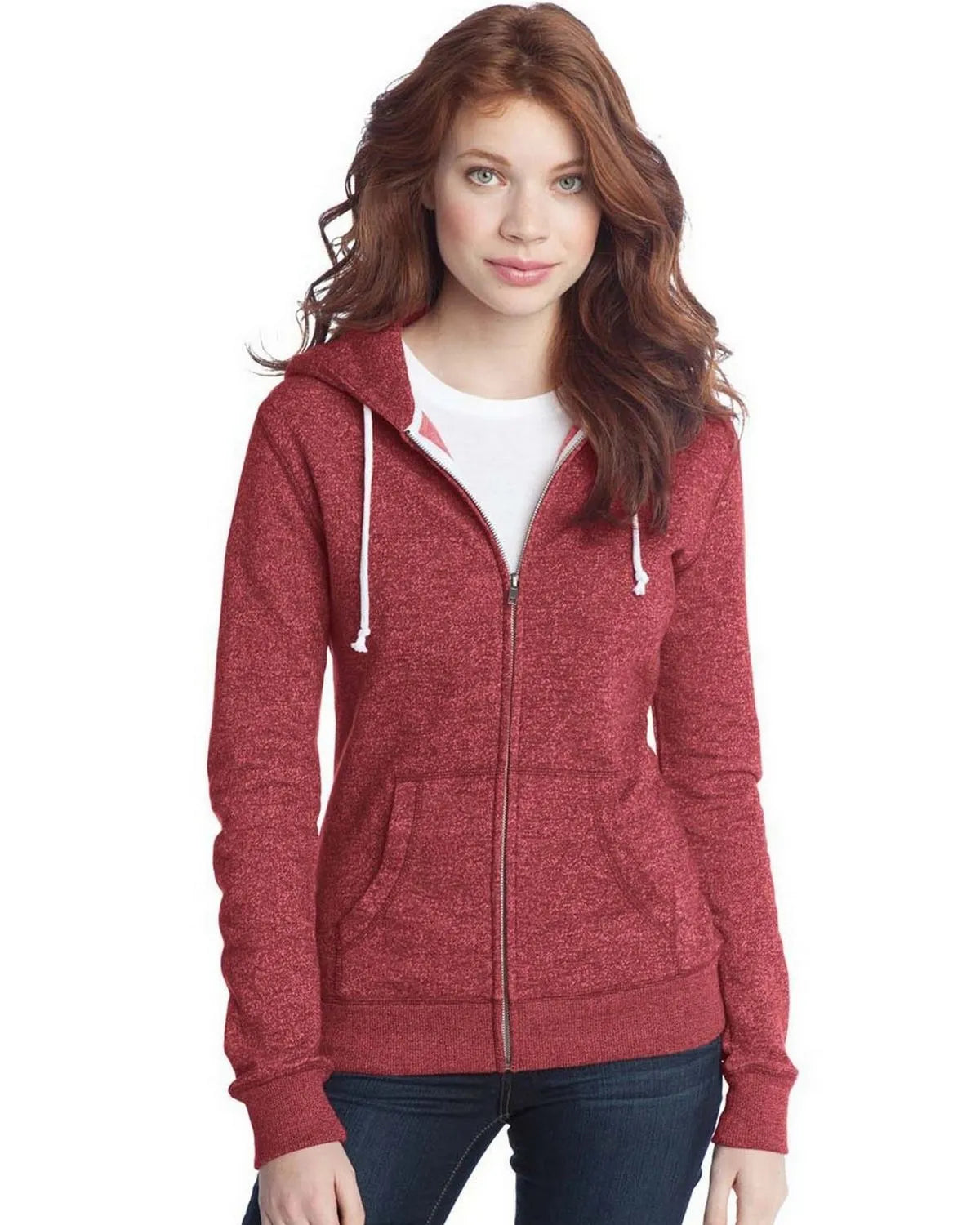 District® - Juniors Marled Fleece Full-Zip Hoodie